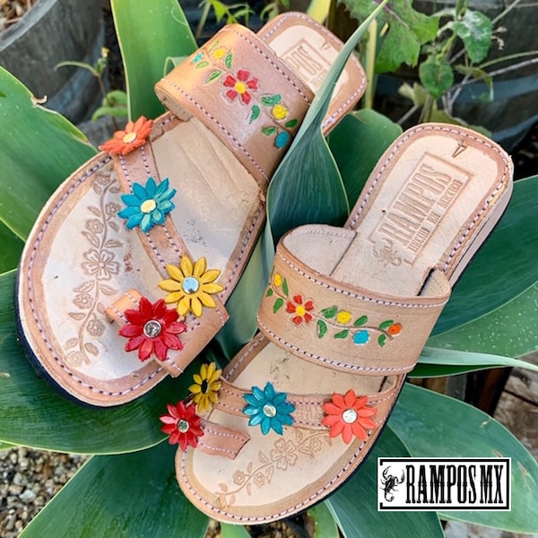 Womens Mexican Sandals, Handmade Leather Huaraches Sandals ,Sandalias Huaraches Mujer Mexicano ,Mexican Leather Shoes, Huarache DEDO COLORES