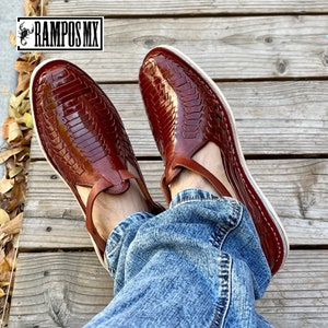 Mexicaanse handgemaakte leren herensandalen, Mexicaanse Huaraches Mexicanos heren, Sandalias Piel para Hombre Mexico, Huaraches MIGUELITOS ENKELBAND