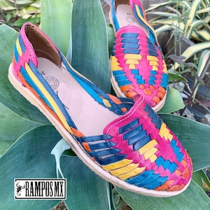 Womens Mexican Sandals, Handmade Leather Huaraches Sandals ,Sandalias Huaraches Mexicanos,Mexican Leather Shoes,Huarache Mujer PINK / ROSITA