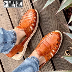 Mens Mexican Handmade Leather Sandals, Men Mexican Huaraches Mexicanos , Sandalias Piel para Hombre Mexico ,Huaraches Mexico TALONEROS TAN