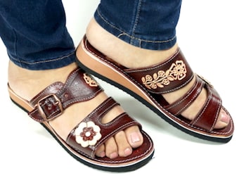 Womens Mexican Sandals, Handmade Leather Huaraches Sandals ,Sandalias Huaraches Mexicanos ,Mexican Leather Shoes, Huarache DOS TIRAS OXI