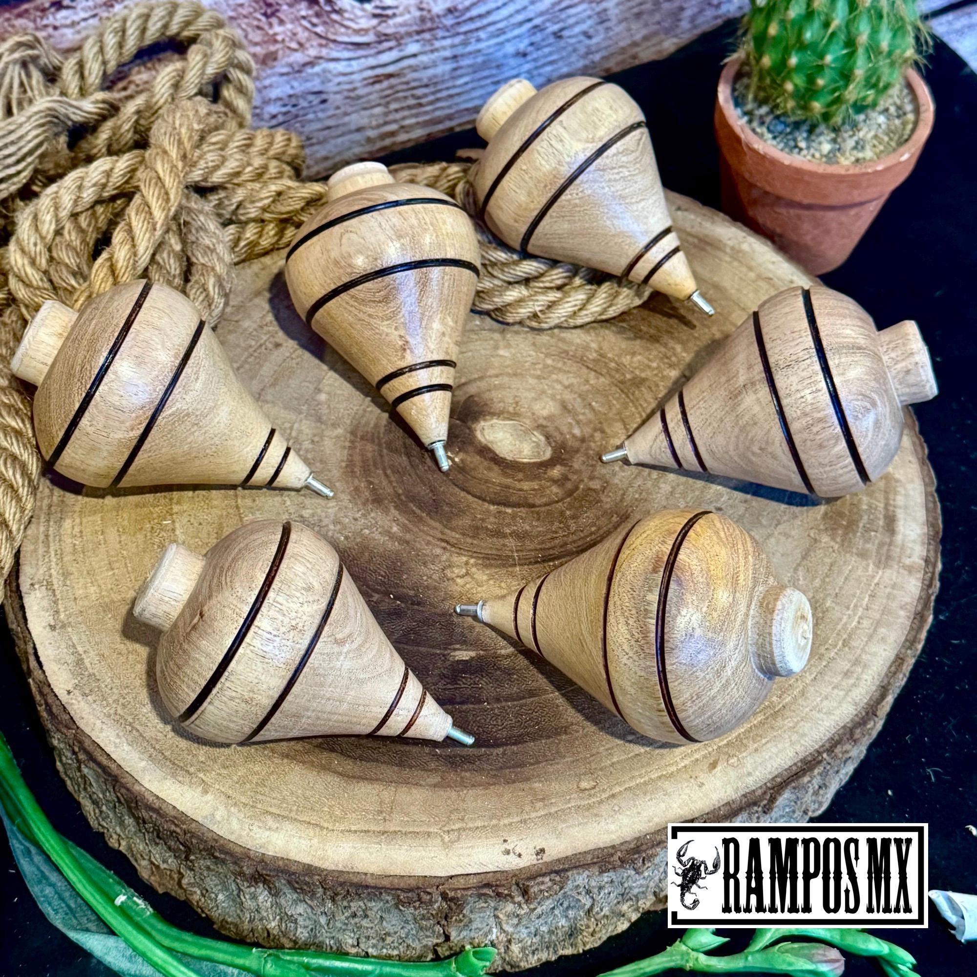 Fiesta Rope Spinning Top Wood Mexican Toy , Trompo Mexicano Madera , Fiesta ...