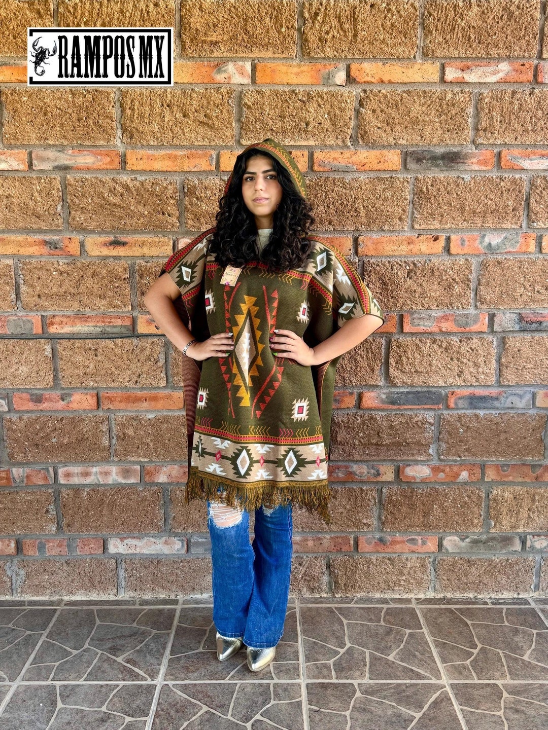 Tradicional Poncho Mexicano Capa ,Capita Mexicana Sueter de