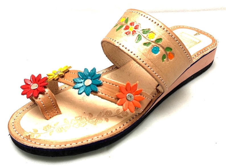 Womens Mexican Sandals, Handmade Leather Huaraches Sandals ,Sandalias Huaraches Mujer Mexicano ,Mexican Leather Shoes, Huarache DEDO COLORES image 4