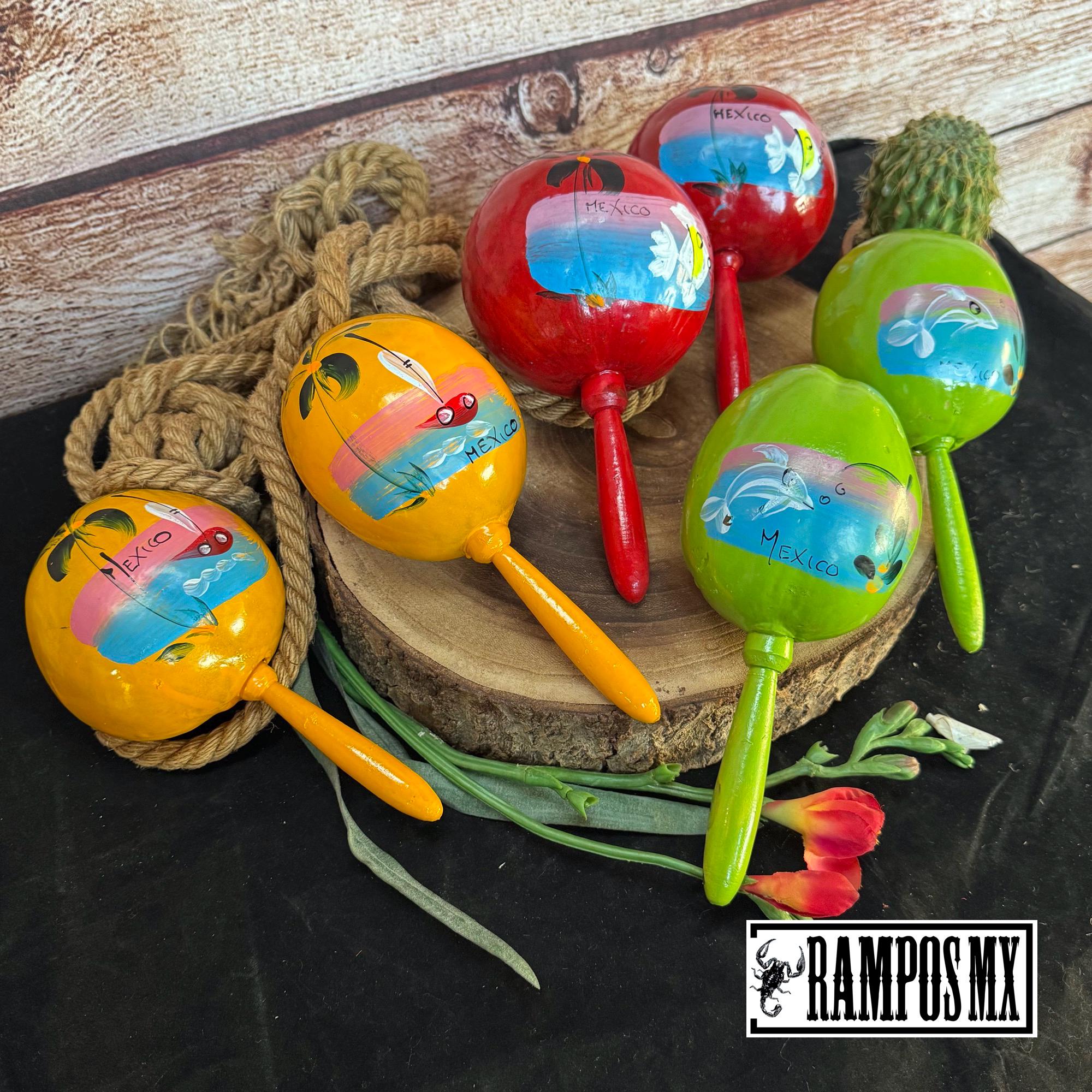 Handmade Wood Rattles Maracas Set of 2, Handmade Mexican Wood Maracas ...