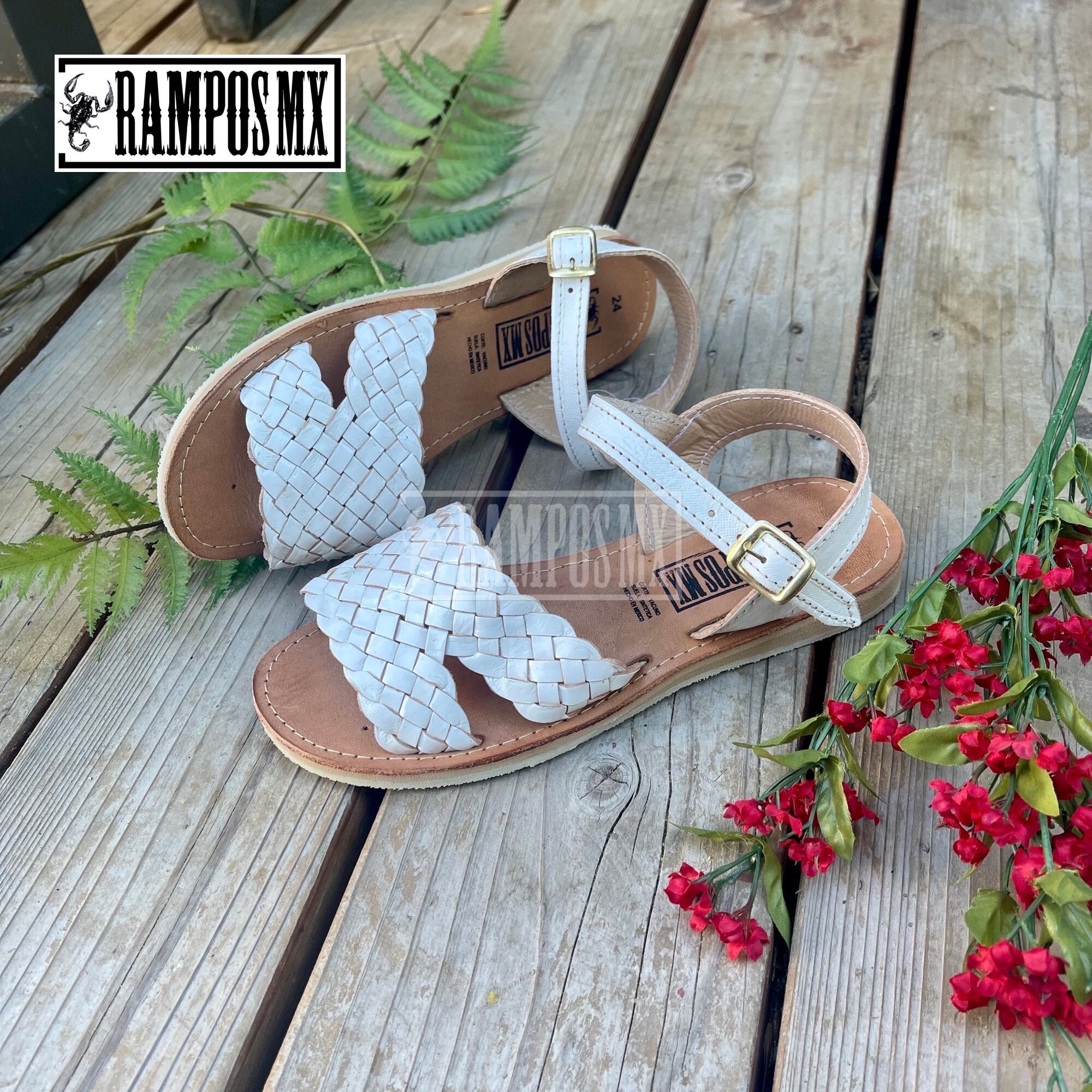 Huaraches Mexicanos Blancos Etsy