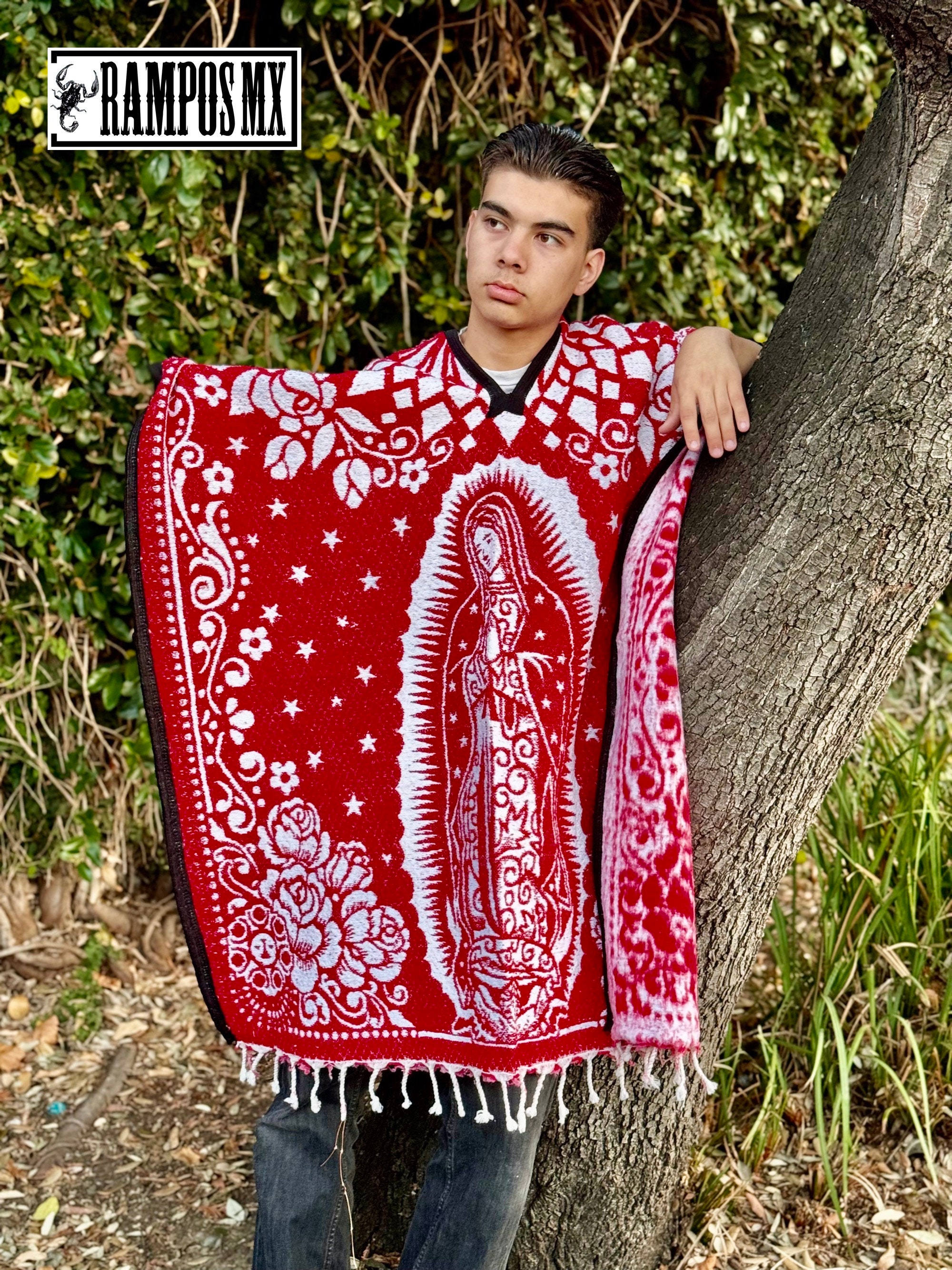 メキシカンユニセックスクラシックウォームポンチョ、冬用ショール