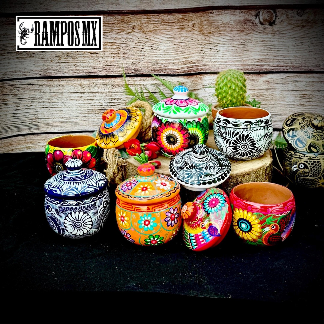 Azucarero o cafetero de cerámica Hermoso tazón mexicano