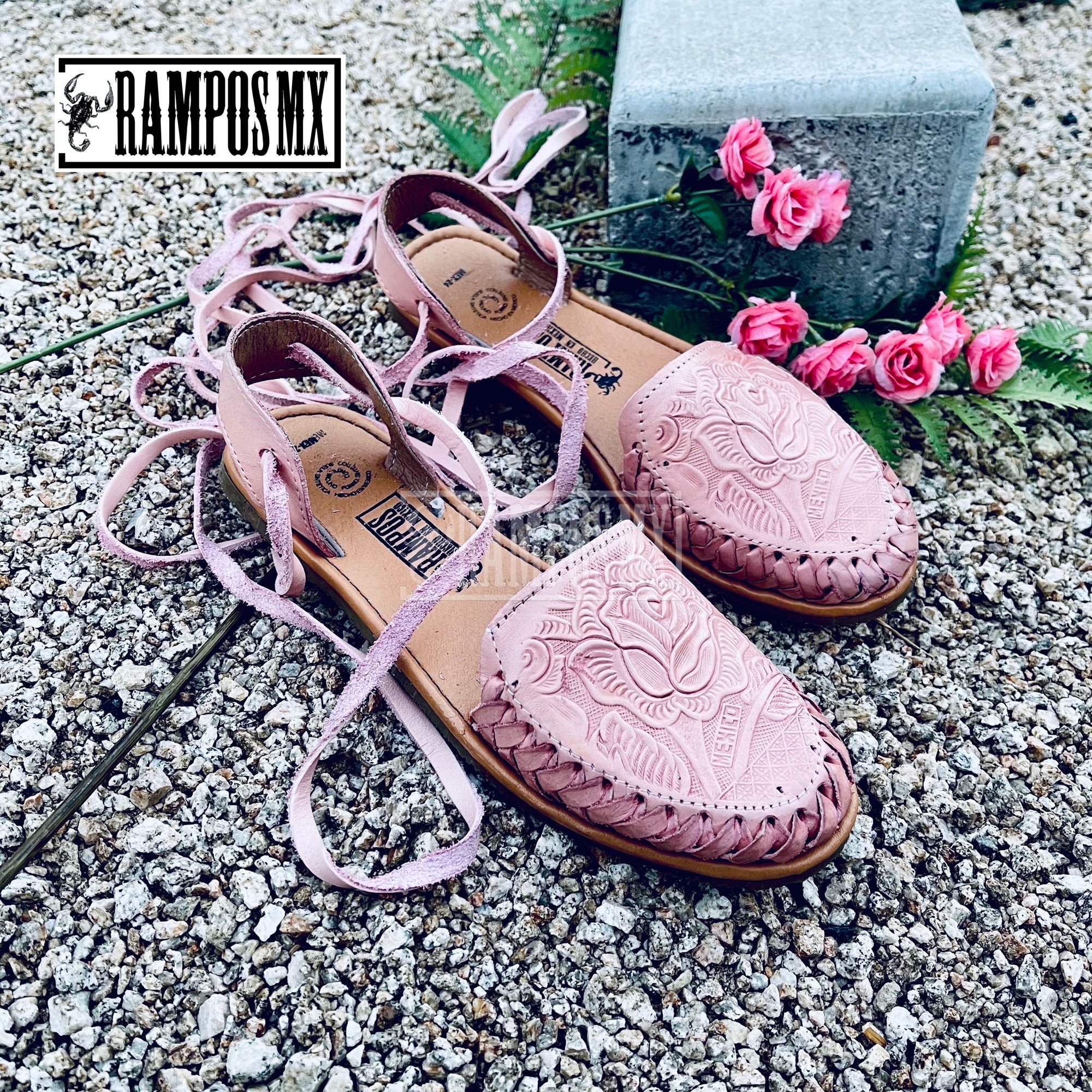 Pink leather best sale sandals