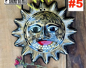 美しいメキシコ製セラミック装飾太陽プレート、手描き太陽装飾、手描き