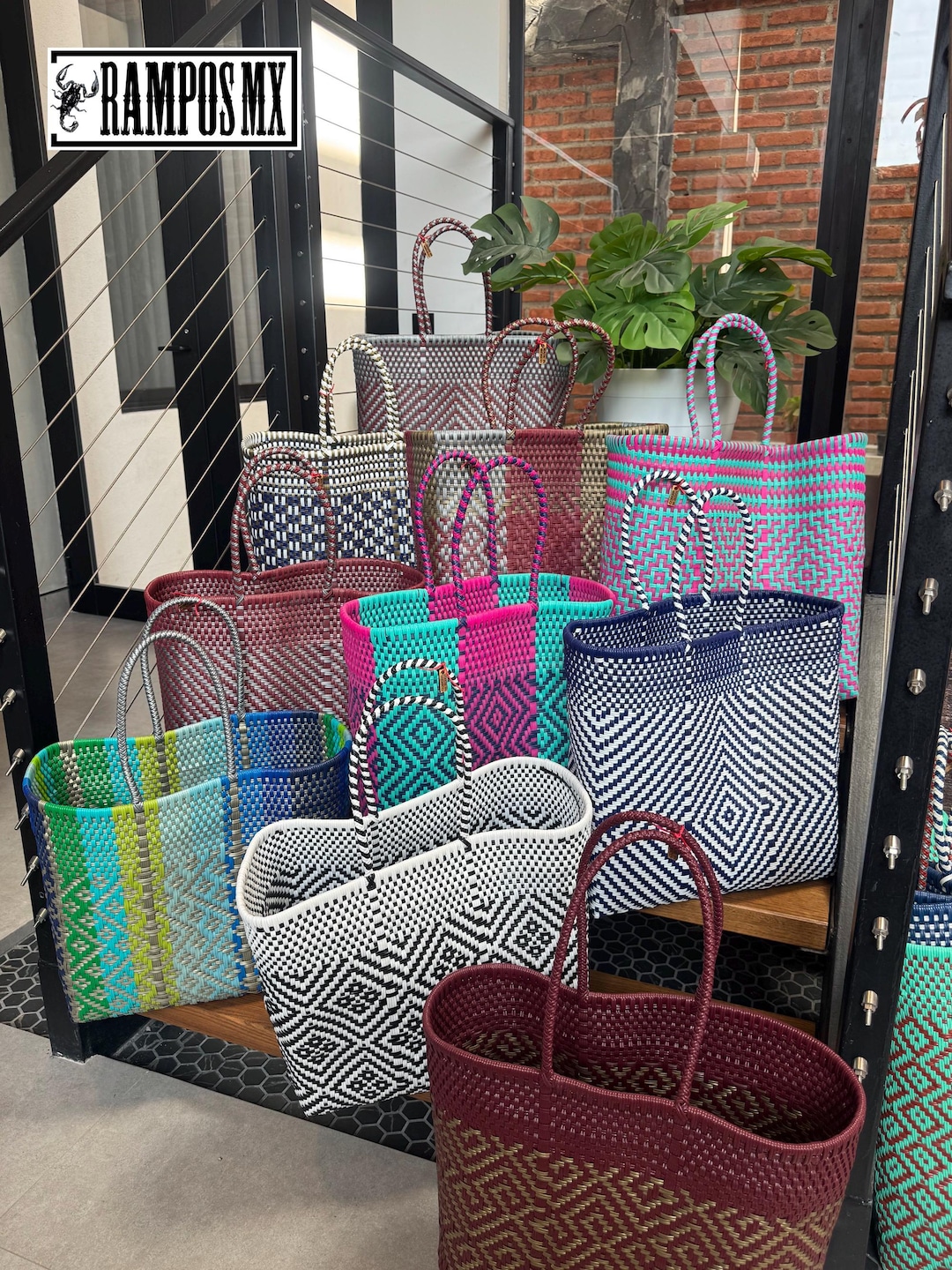 Large Mexican Tote Plastic Bag , Handwoven Recycled Plastic Bag ...