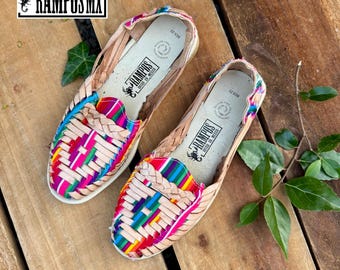 Womens Mexican Sandals, Handmade Leather Huaraches Sandals ,Sandalias Huaraches Mexicanos ,Mexican Leather Shoes, Huarache BLANCOS REBOSOS
