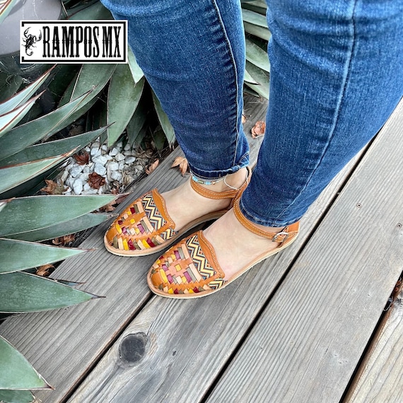 Womens Mexican Sandals, Handmade Leather Huaraches Sandals