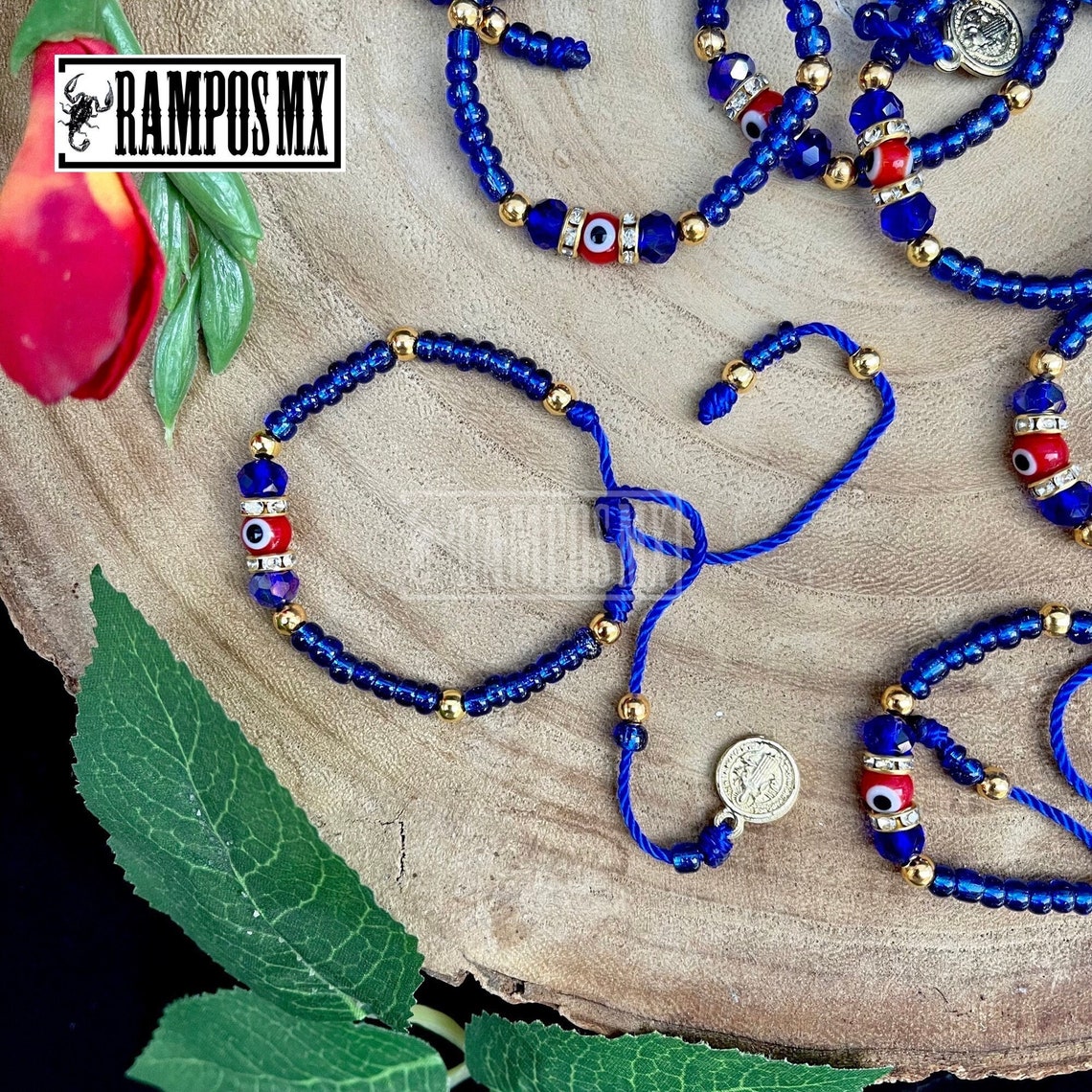 Mexican Evil Eye Adult Woven Bracelet Adjustable Etsy