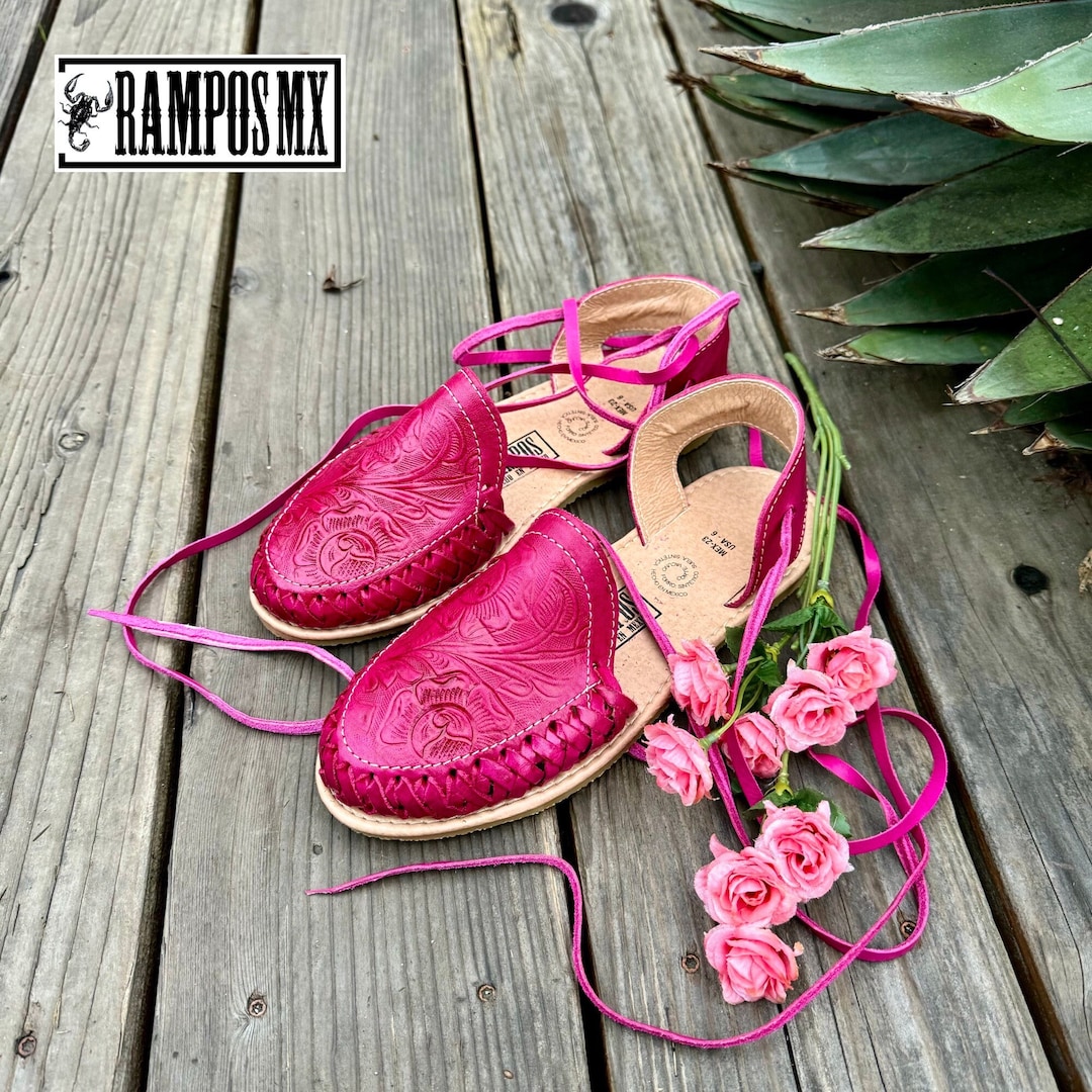Sandalias mexicanas para mujer, huaraches de cuero hechos a mano