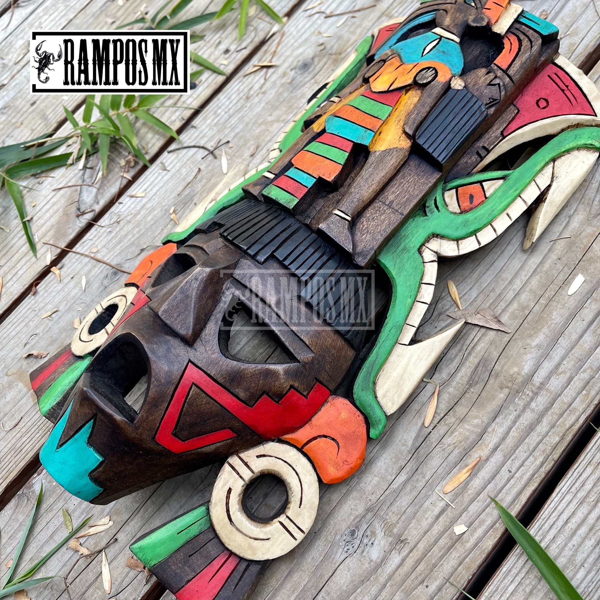 Mexican Wooden Handmade Mayan Mask Hand carved Mayan Etsy