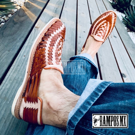 Mens Mexican Handmade Leather Sandals Men Huaraches Mexicanos Etsy