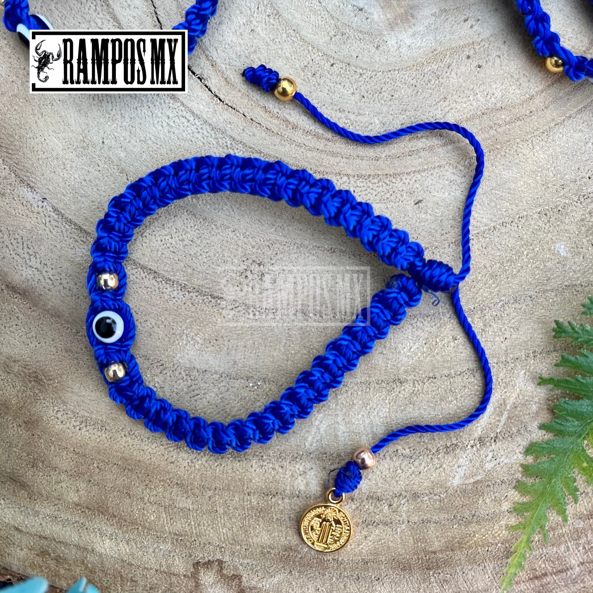 Evil Eye Motif Blue Bead Hangings Anklet – VOYLLA