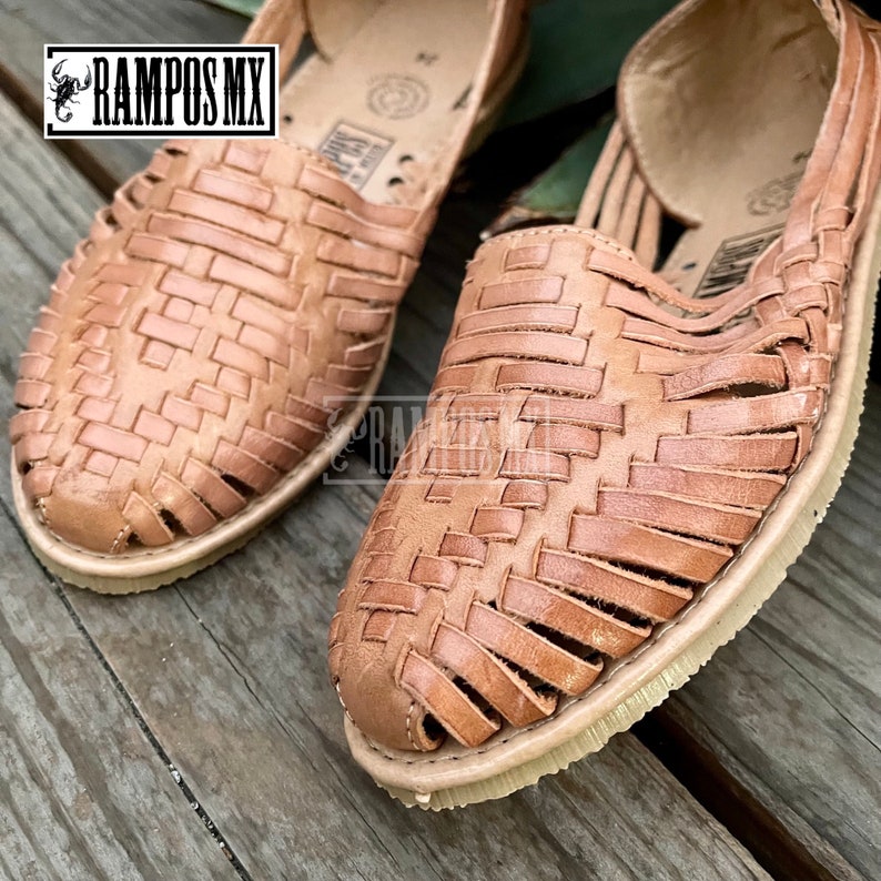 Womens Mexican Sandals, Handmade Leather Huaraches Sandals ,Sandalias Huaraches Mexicanos,Mexican Leather Shoes,Huarache Mujer DIAMANTES TAN image 5