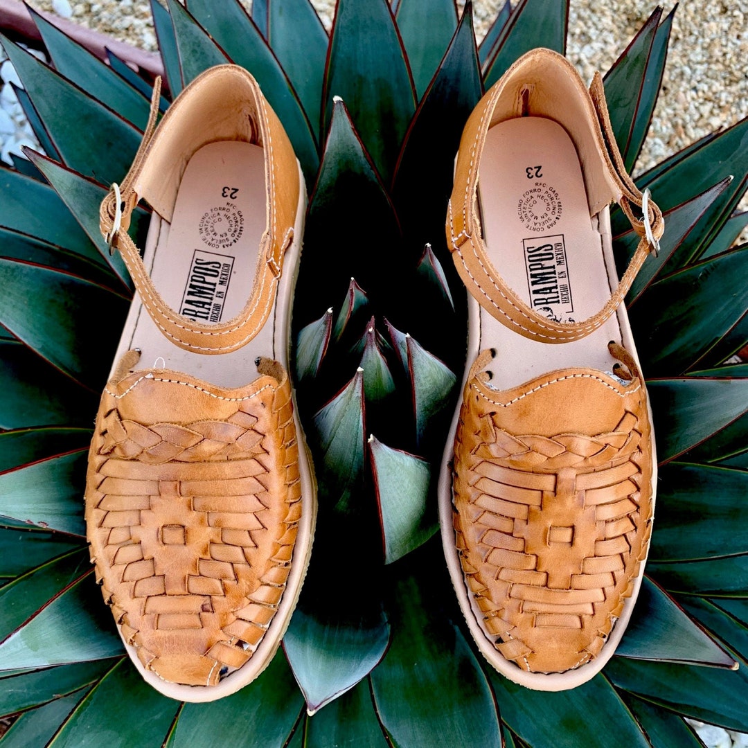 Sandalias mexicanas para mujer, huaraches de cuero hechos a mano, huaraches  mexicanos, zapatos de cuero mexicano, huarache con correa Trensa