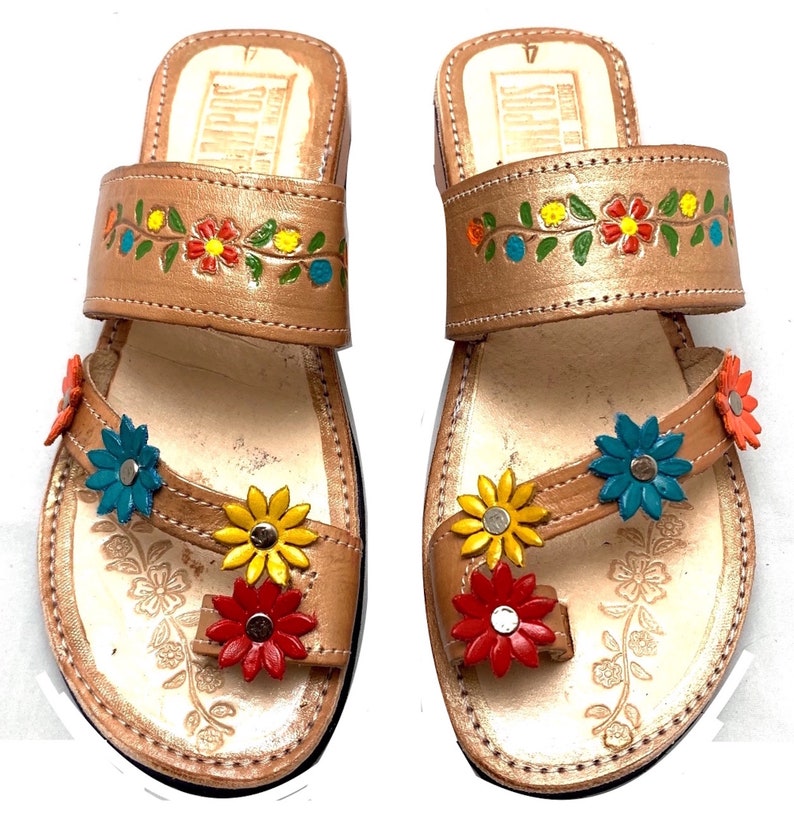 Womens Mexican Sandals, Handmade Leather Huaraches Sandals ,Sandalias Huaraches Mujer Mexicano ,Mexican Leather Shoes, Huarache DEDO COLORES image 6