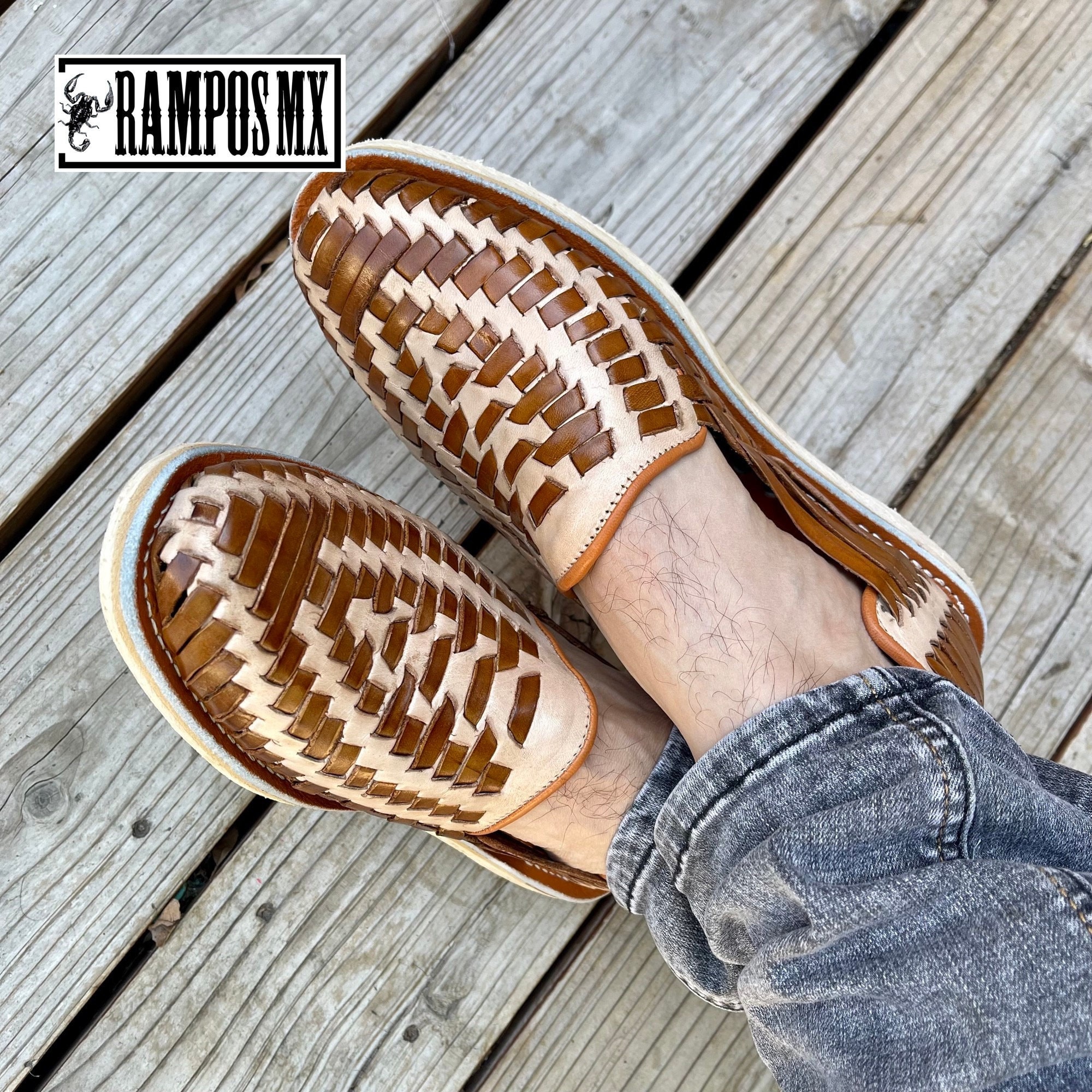 Mens Mexican Handmade Leather Sandals, Men Mexican Huaraches  display picture 2
