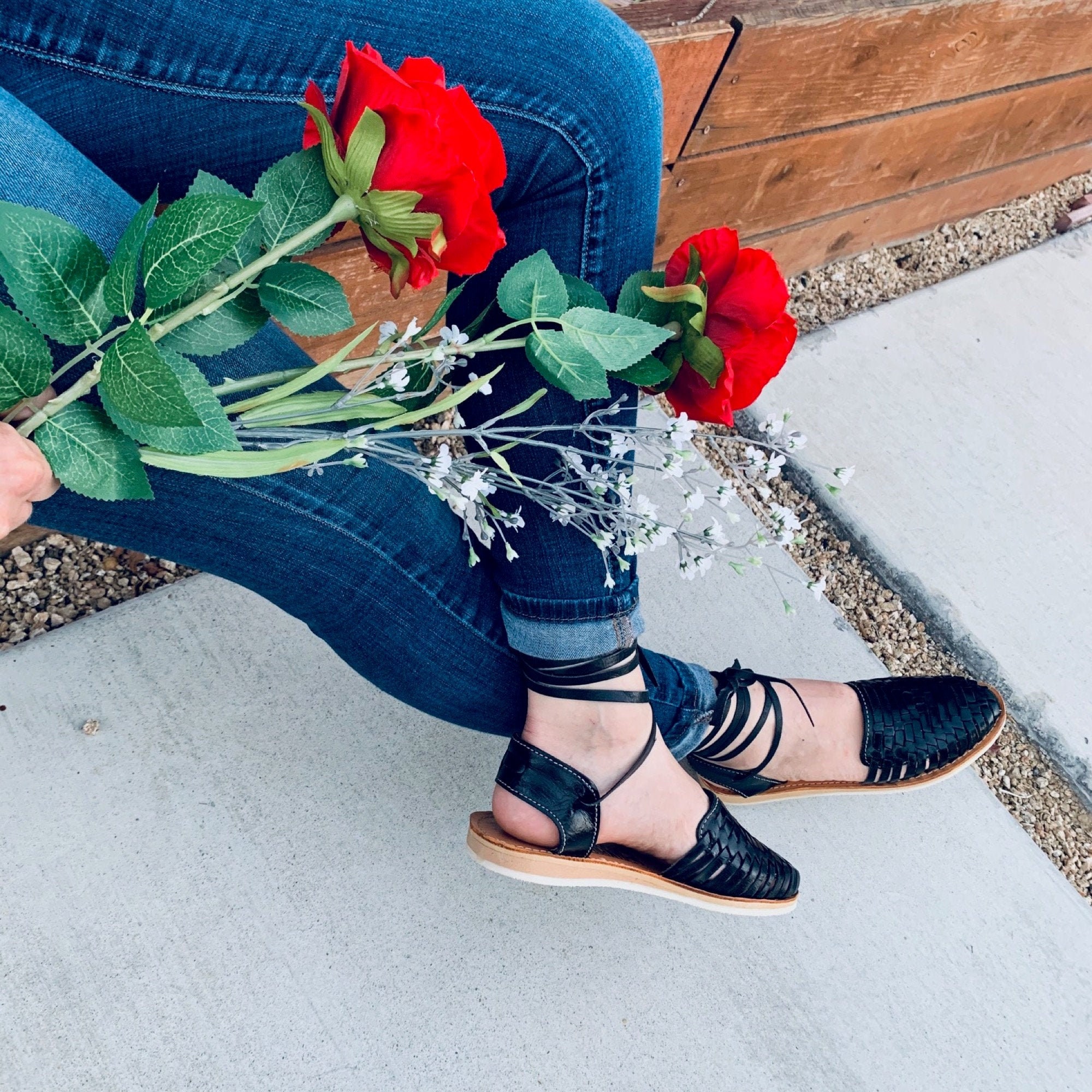 womens leather mexican sandals