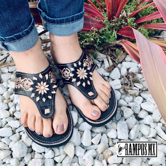 Sandalias Mexicanas para Mujer Sandalias Huaraches de Cuero