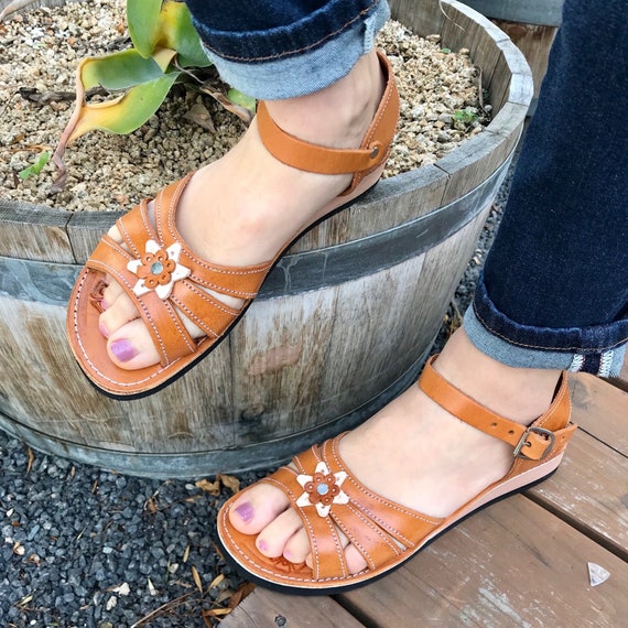 Womens Mexican Sandalshandmade Leather Huaraches Sandals With - Etsy