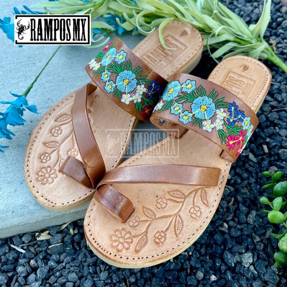 Sandalias Mexicanas para Mujer Sandalias Huaraches de Cuero | Etsy España