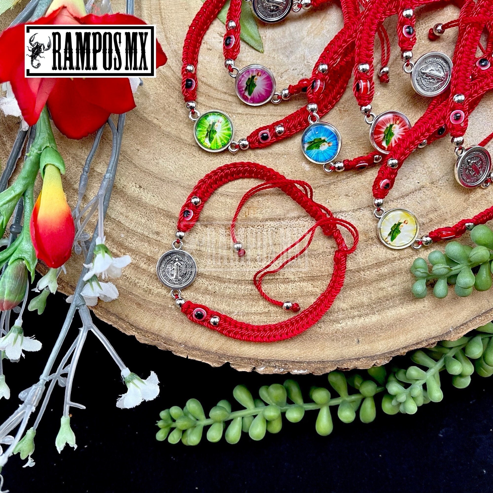 Mexican Silver San Judas Woven Bracelet,Adjustable Bracelet,Handmade Evil Eye Bracelet,Brazalete San Juditas,Pulcera Tejido Mano San Benito