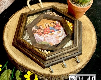 6 Seeds of Abundance Last Supper With Key Hanger Religious Wall