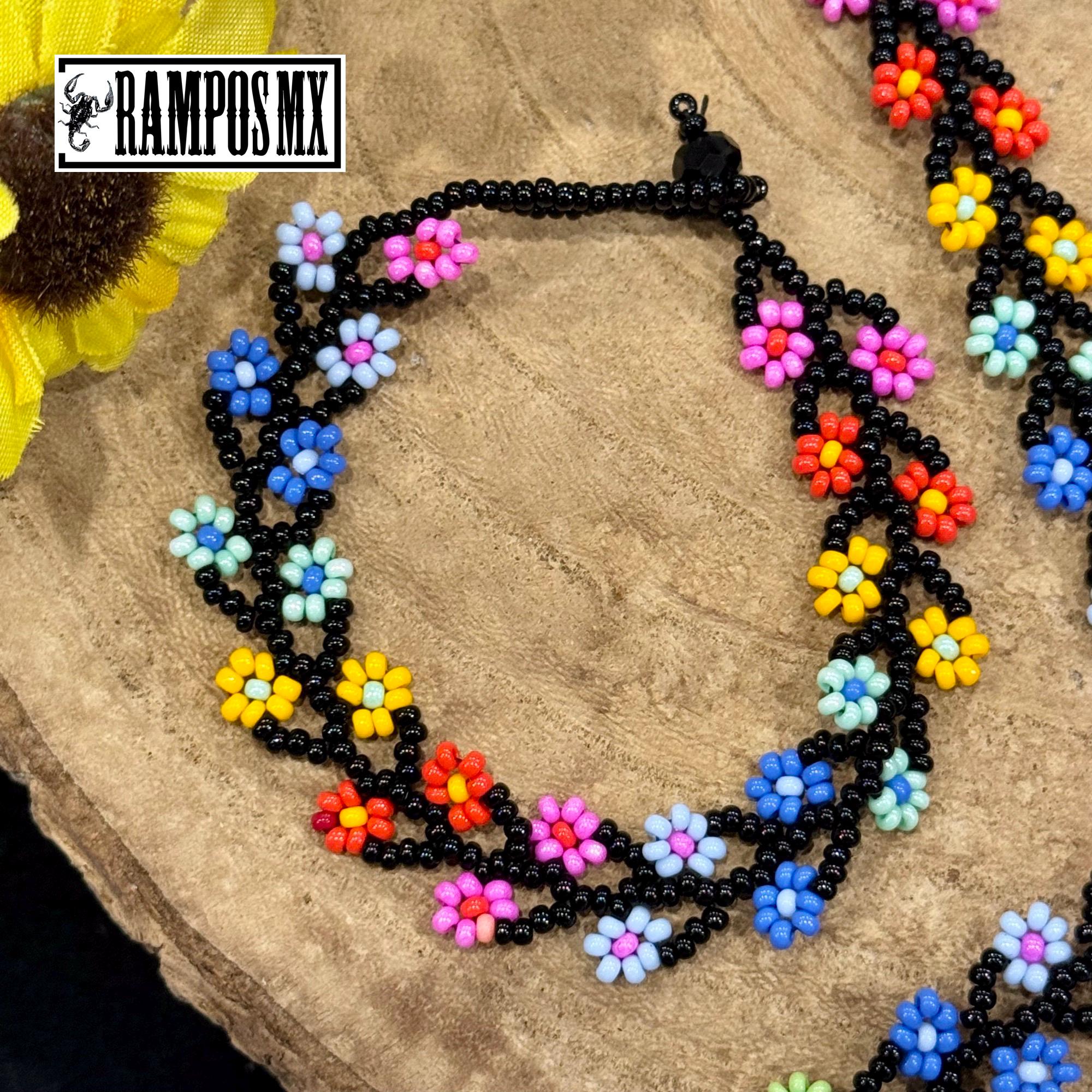 メキシカン シャキーラ フラワー ブレスレット、調節可能なカラフル