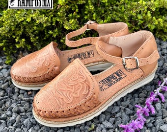 Mexicaanse sandalen voor dames, handgemaakte lederen huarachessandalen, sandalias huaraches mexicaan, Mexicaanse leren schoenen, Joel NAPO STRAP-gesp