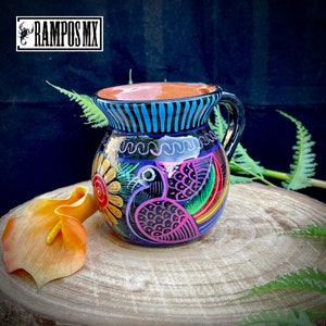 Beautiful Mexican Jarrito Mug Art Handpainted Clay Pottery - Etsy