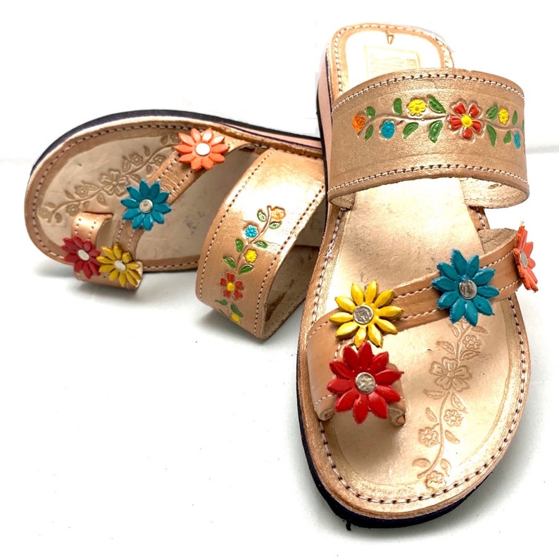 Womens Mexican Sandals, Handmade Leather Huaraches Sandals ,Sandalias Huaraches Mujer Mexicano ,Mexican Leather Shoes, Huarache DEDO COLORES image 5