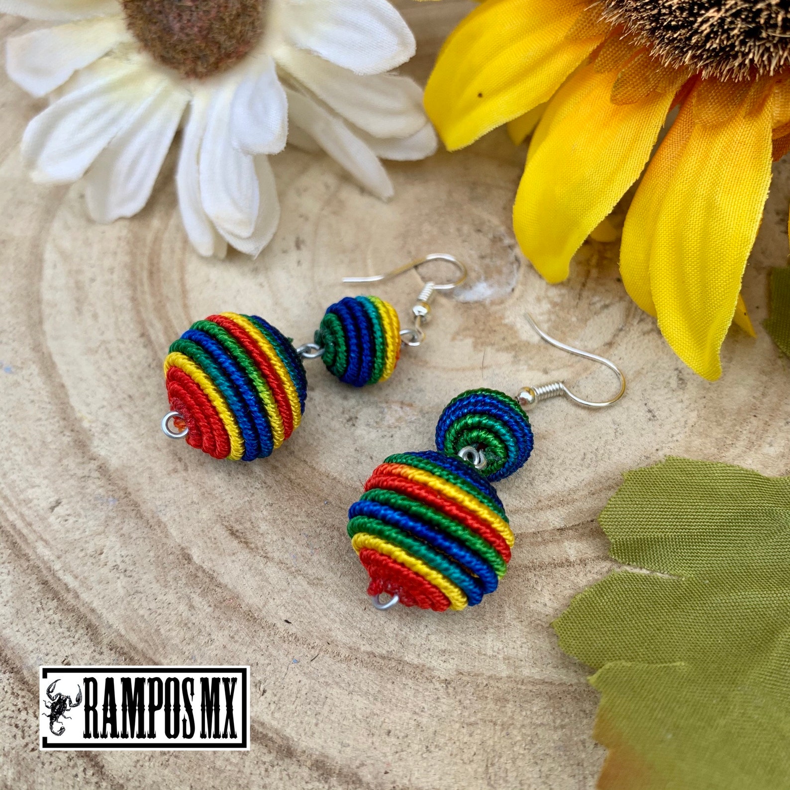 Mexican Beaded Earrings woven Dangle Earrings woven Earrings Etsy