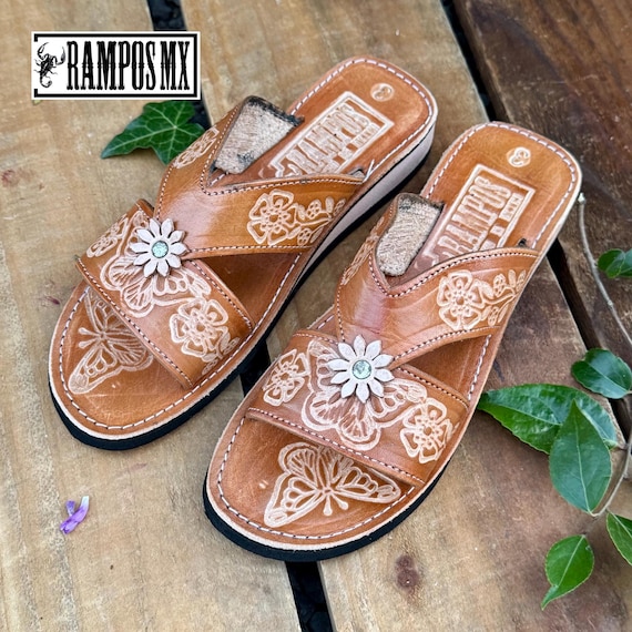 mexican leather flip flops