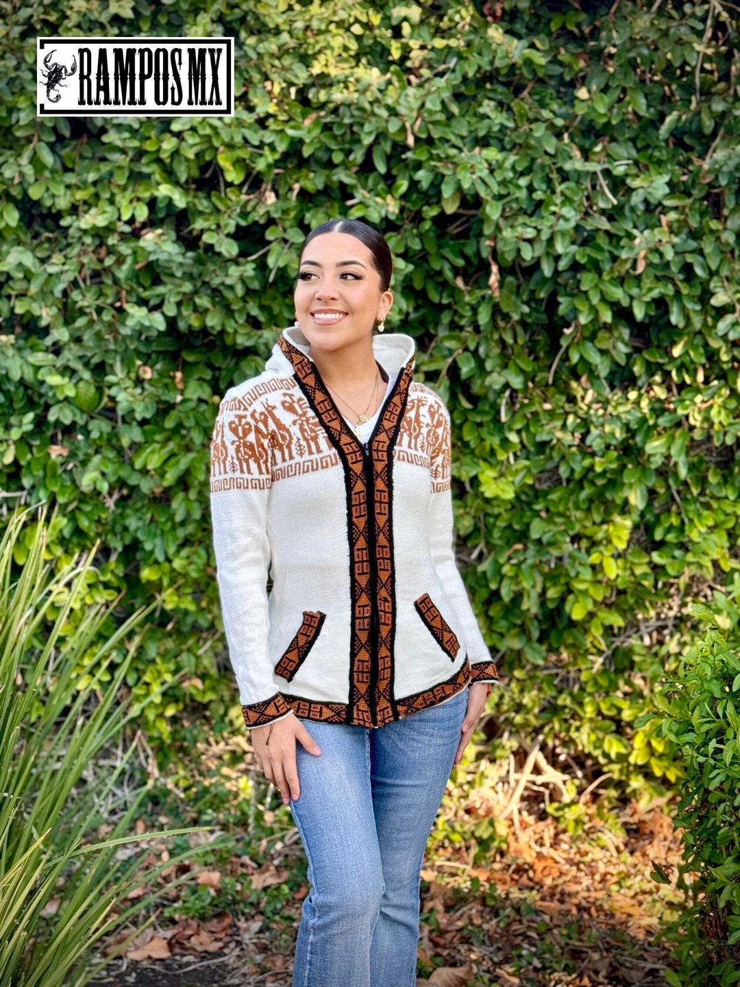 Mexican Hooded Sweater With Pockets ,mexican Boho Sweater ,mexican