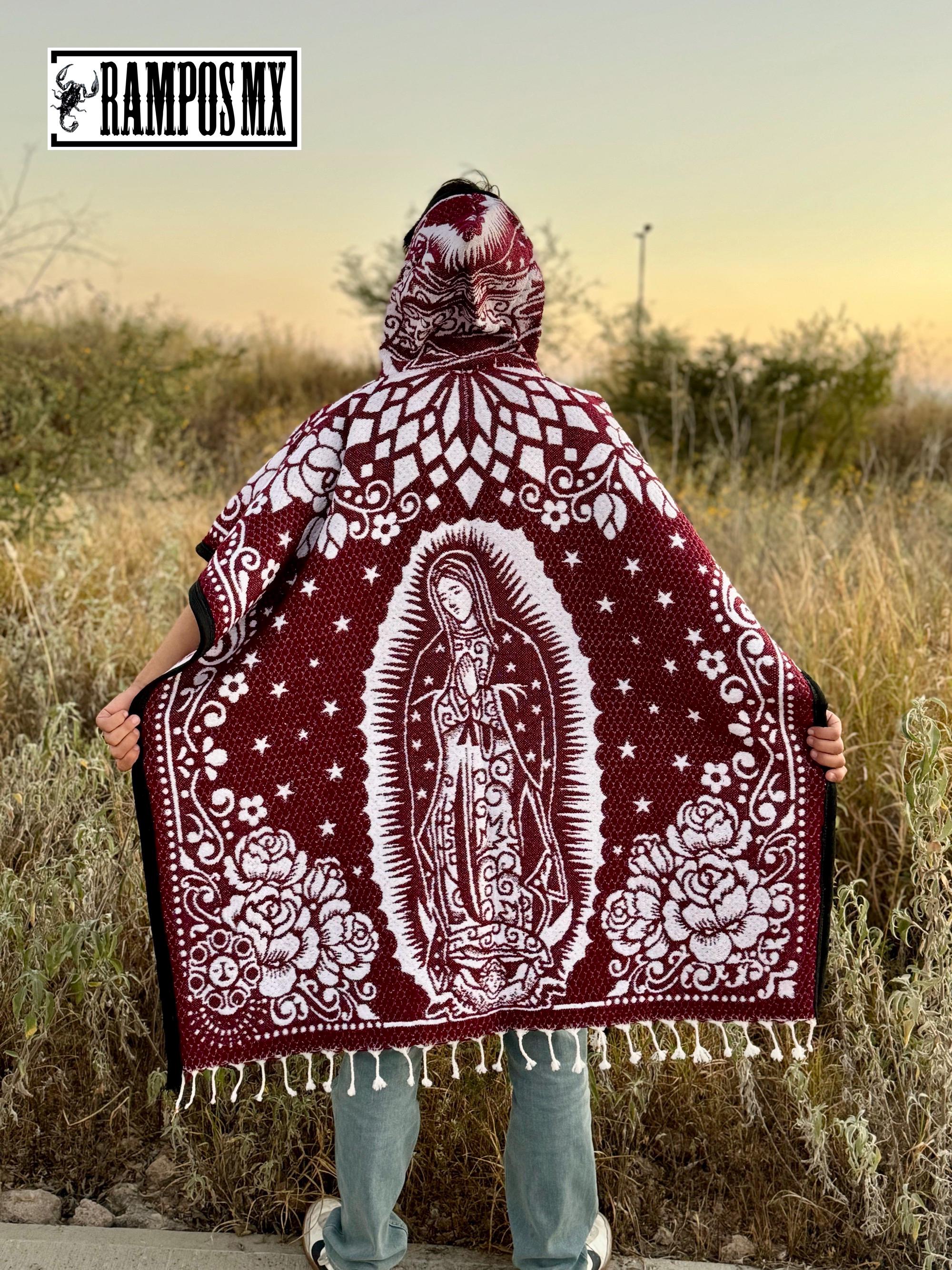 Mexican Hooded Unisex Classic Warm Poncho,winter Shawl