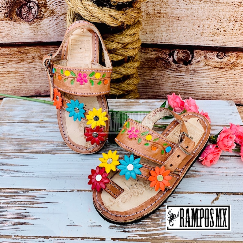 Girls Mexican Leather Sandals Shoes US Size 11