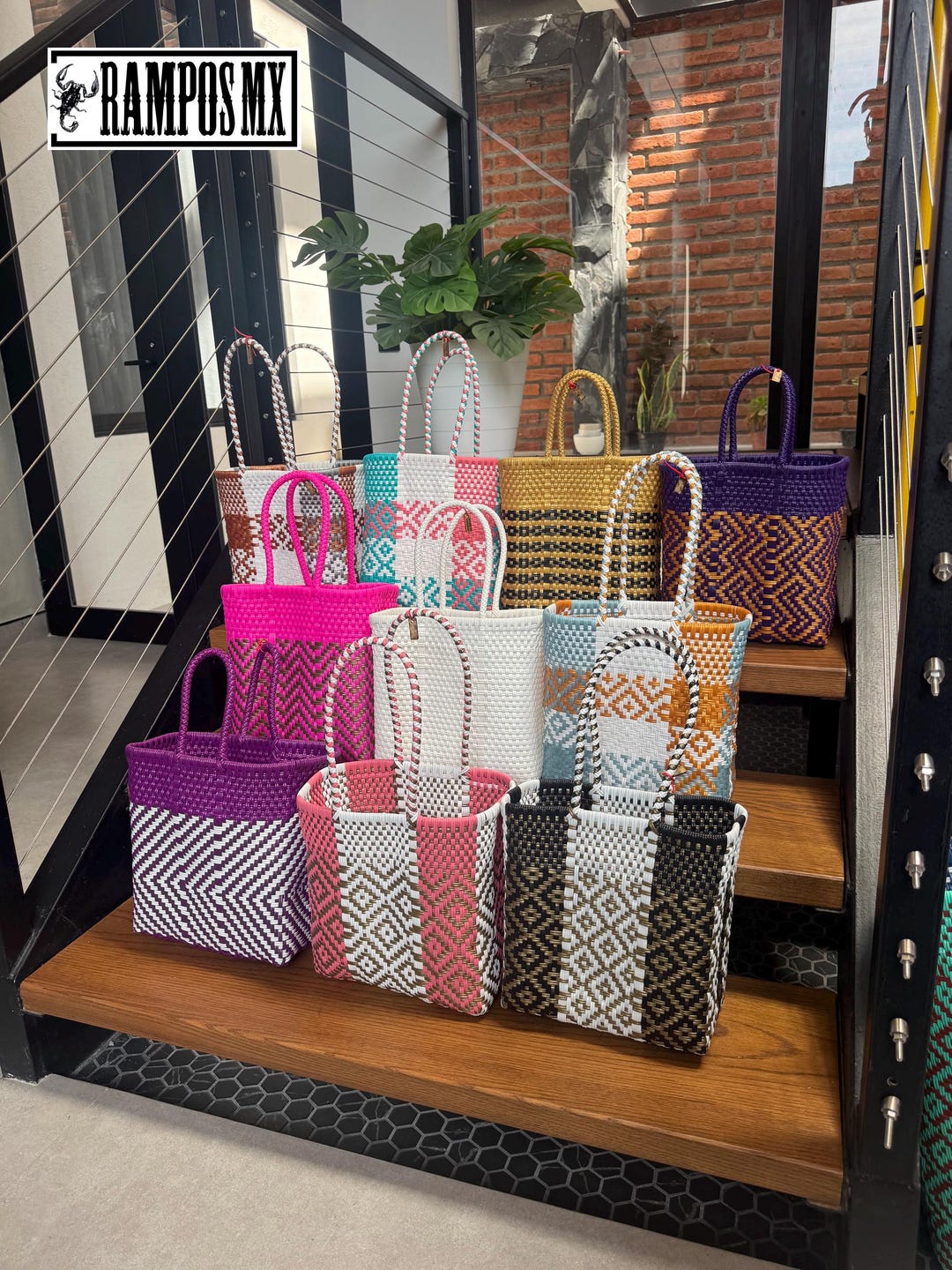 Bolsa de plástico tote mexicana pequeña, bolsa de plástico