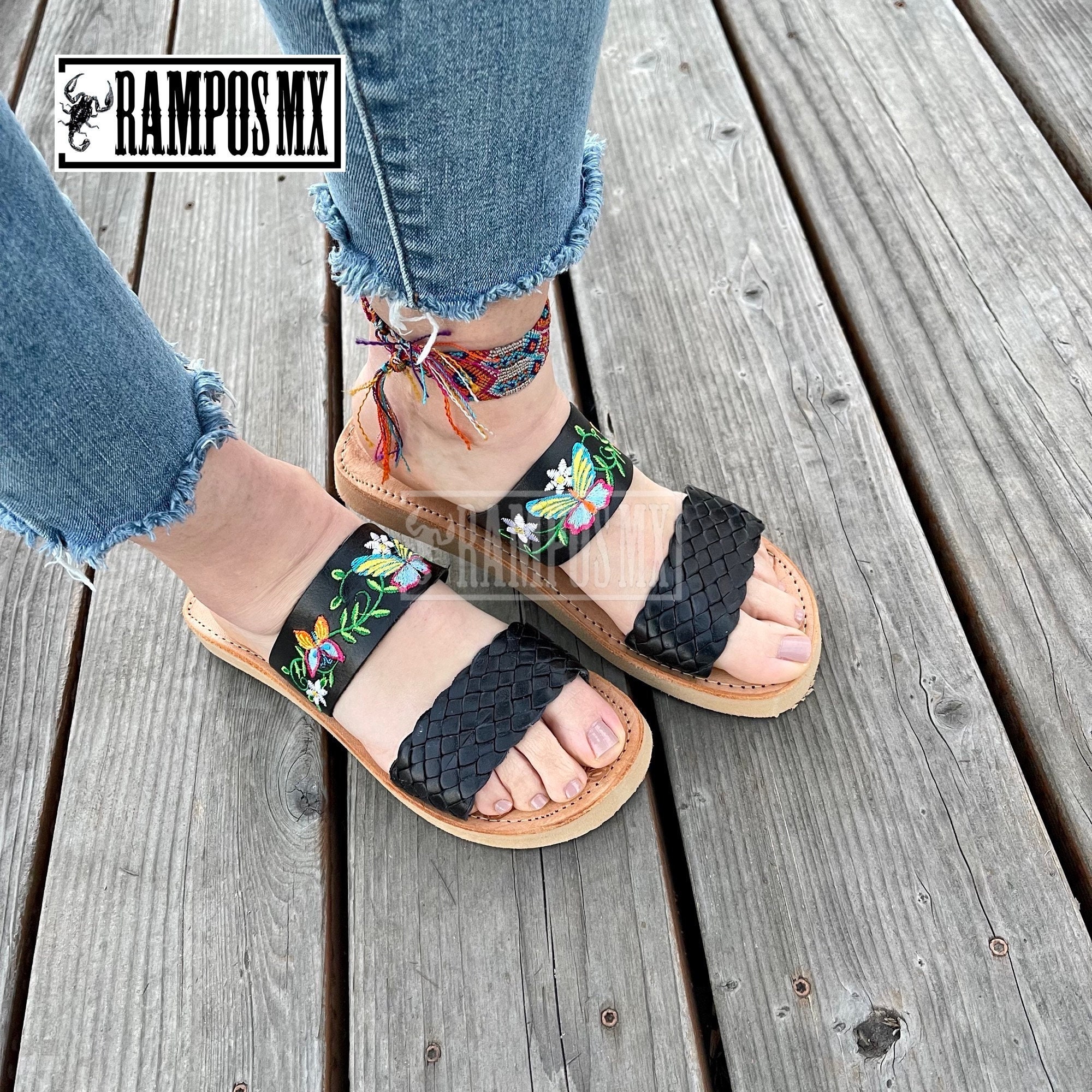 Womens Mexican Sandals Handmade Leather Huaraches Sandals