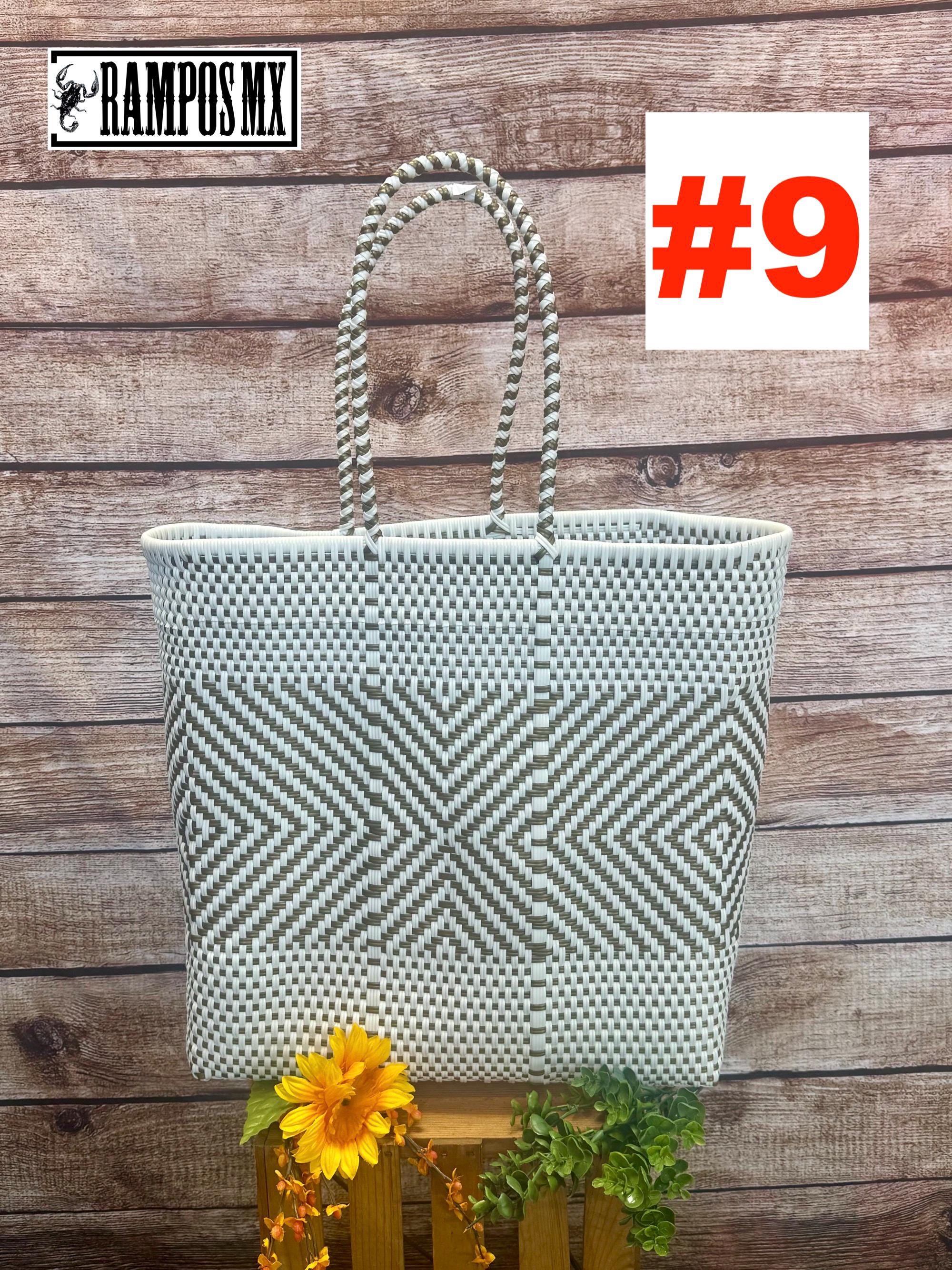 Xlarge Mexican Tote Plastic Bag , Handwoven Recycled Plastic
