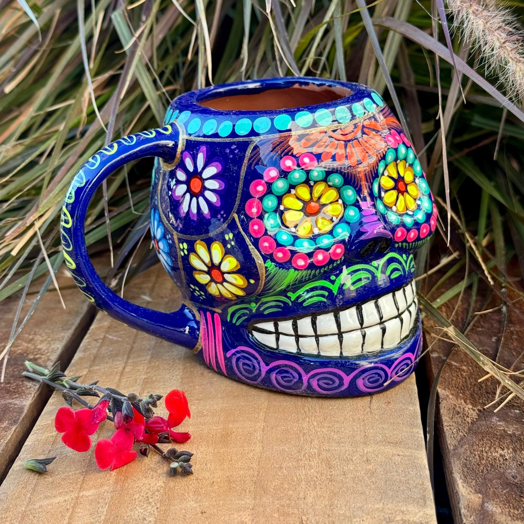 Mug Tête De Mort Mexicain - Design Original, Motif 5, Couleur Blanc, Marque ADS