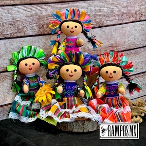 Large Maria Mexican Doll , Tradicional Mexican Maria Fabric Doll , Muñeca mexicana, Muñeca Maria de Trapo . Mona Lele de Tela Grande 12 inch