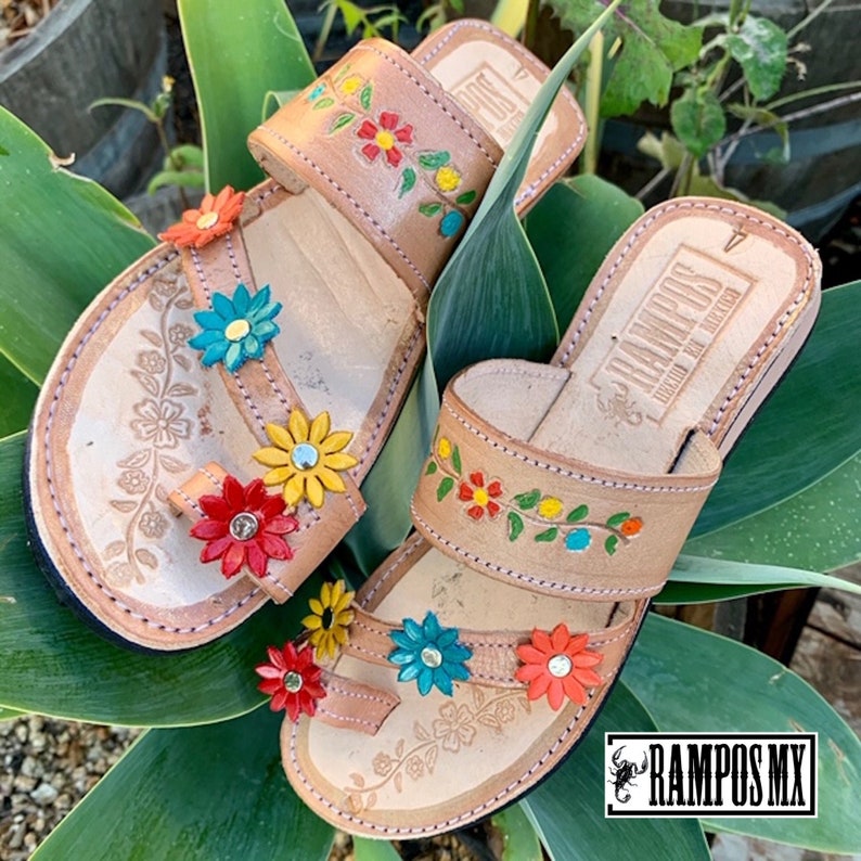 Womens Mexican Sandals, Handmade Leather Huaraches Sandals ,Sandalias Huaraches Mujer Mexicano ,Mexican Leather Shoes, Huarache DEDO COLORES 