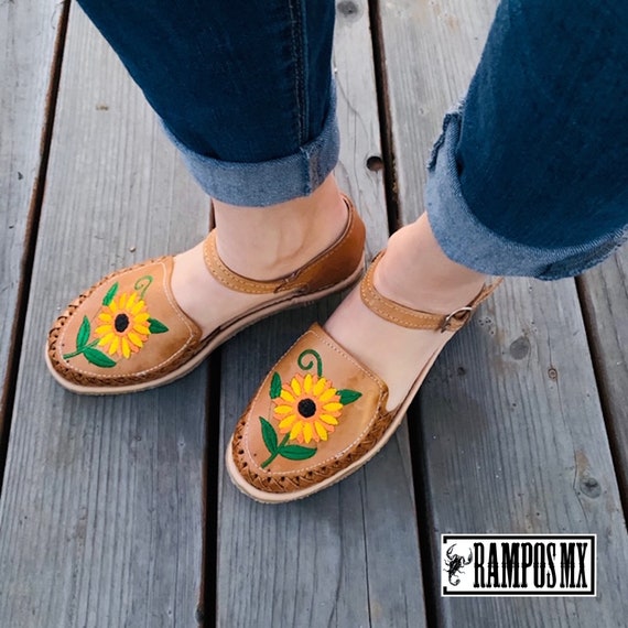 Sandalias Mexicanas para Mujer Sandalias Huaraches de Cuero | Etsy España