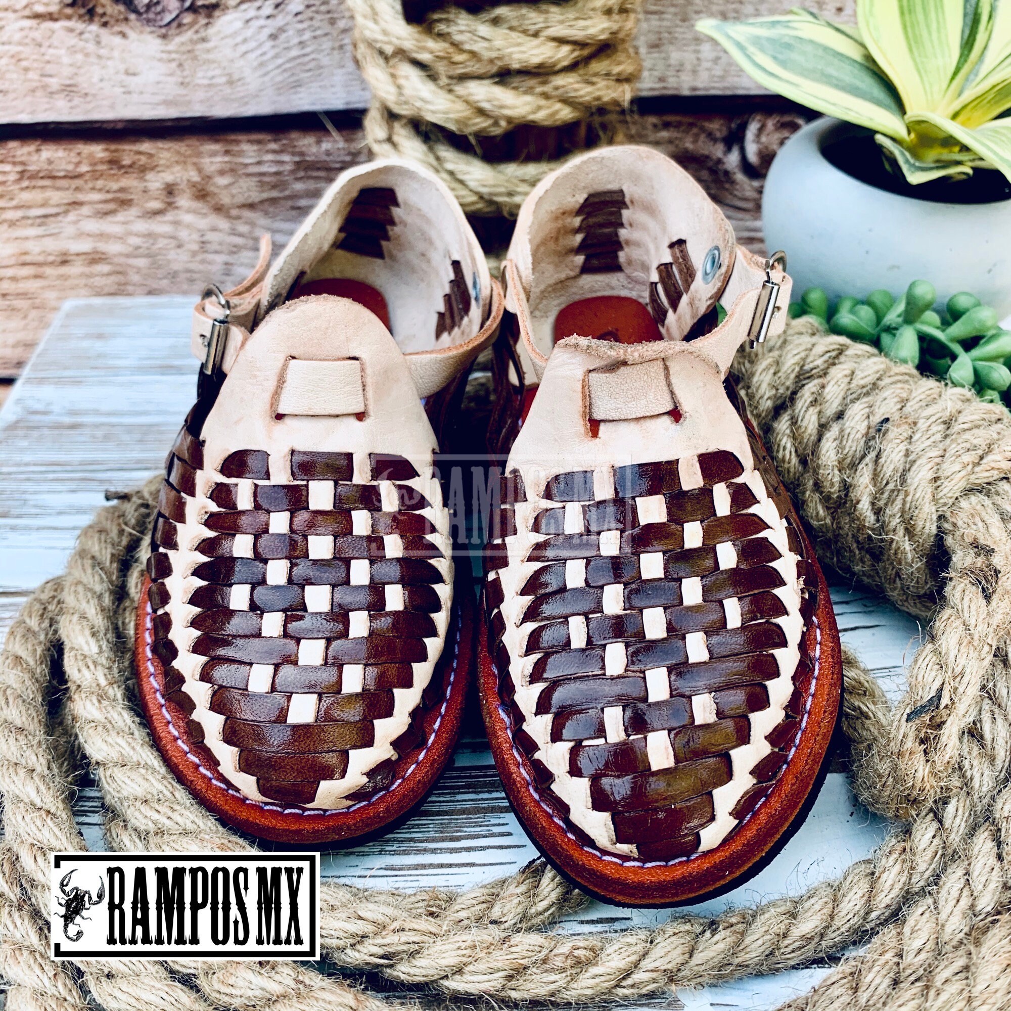 Kids Boys Mexican Leather Sandals, Children Handmade Huaraches Sandals,…