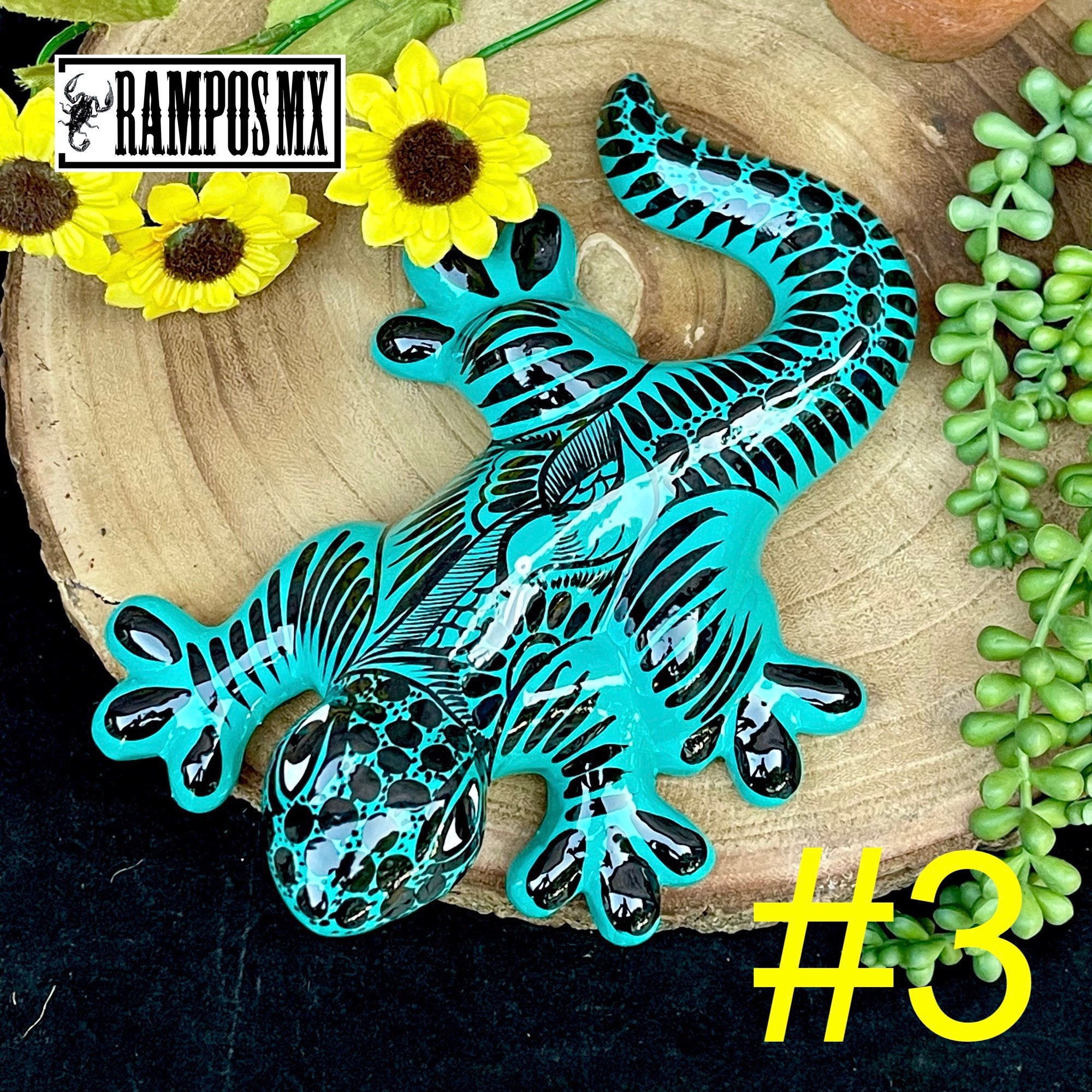 Beautiful Clay Lizard Gecko Decorative Wall / Table ,hand-painted